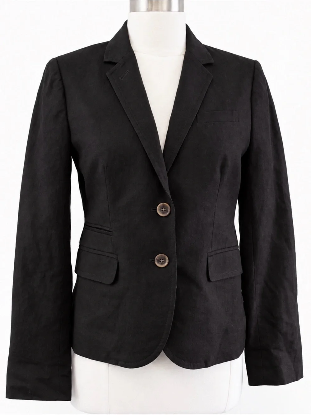 J. Crew Black Tailored Women's Blazer with Notch Lapel